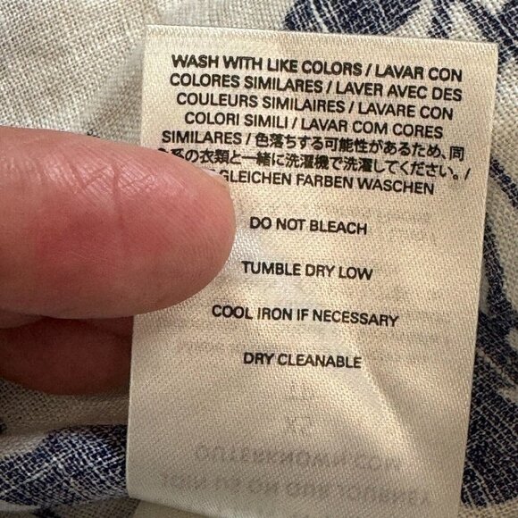 Outerknown Women's Button Up Linen‎ Shirt Floral Long Sleeve White Size Large - Picture 11 of 13